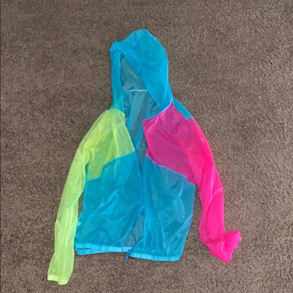 a 3 neon colored windbreaker